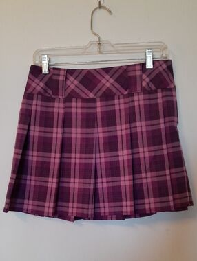 Wild Fable Purple Plaid Pleated Mini Skirt